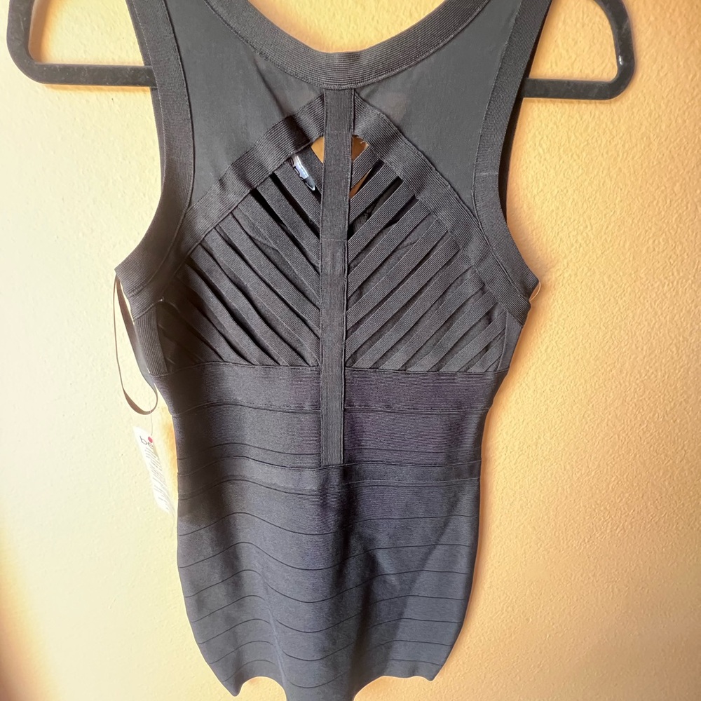 Bebe Blue Cut Out Fitted Mini Dress